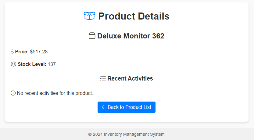 Product details view
