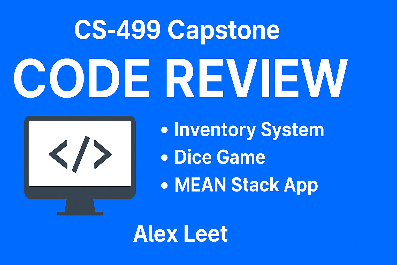 CS-499 Code Review Video Thumbnail